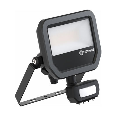 Projecteur LED 17W en aluminium noir avec détecteur de mouvement, 2200 lumens, 830 blanc chaud, IP65
