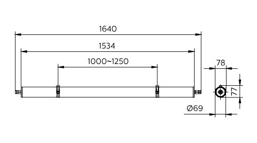 Philips WT210C LED waterdichte lamp 54W 4000K 7000 lumen IP69K IK06 1640mm Witte behuizing CE RoHS