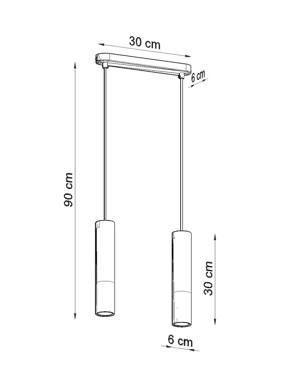 Suspension LED Sollux Lighting Borgio 2 béton blanc 2 GU10 40W