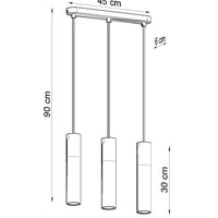 LED Hanglamp wit beton BORGIO - 3 x GU10 aansluiting
