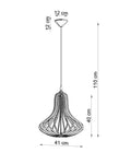 LED Hanglamp hout ELZA - 1 x E27 aansluiting 