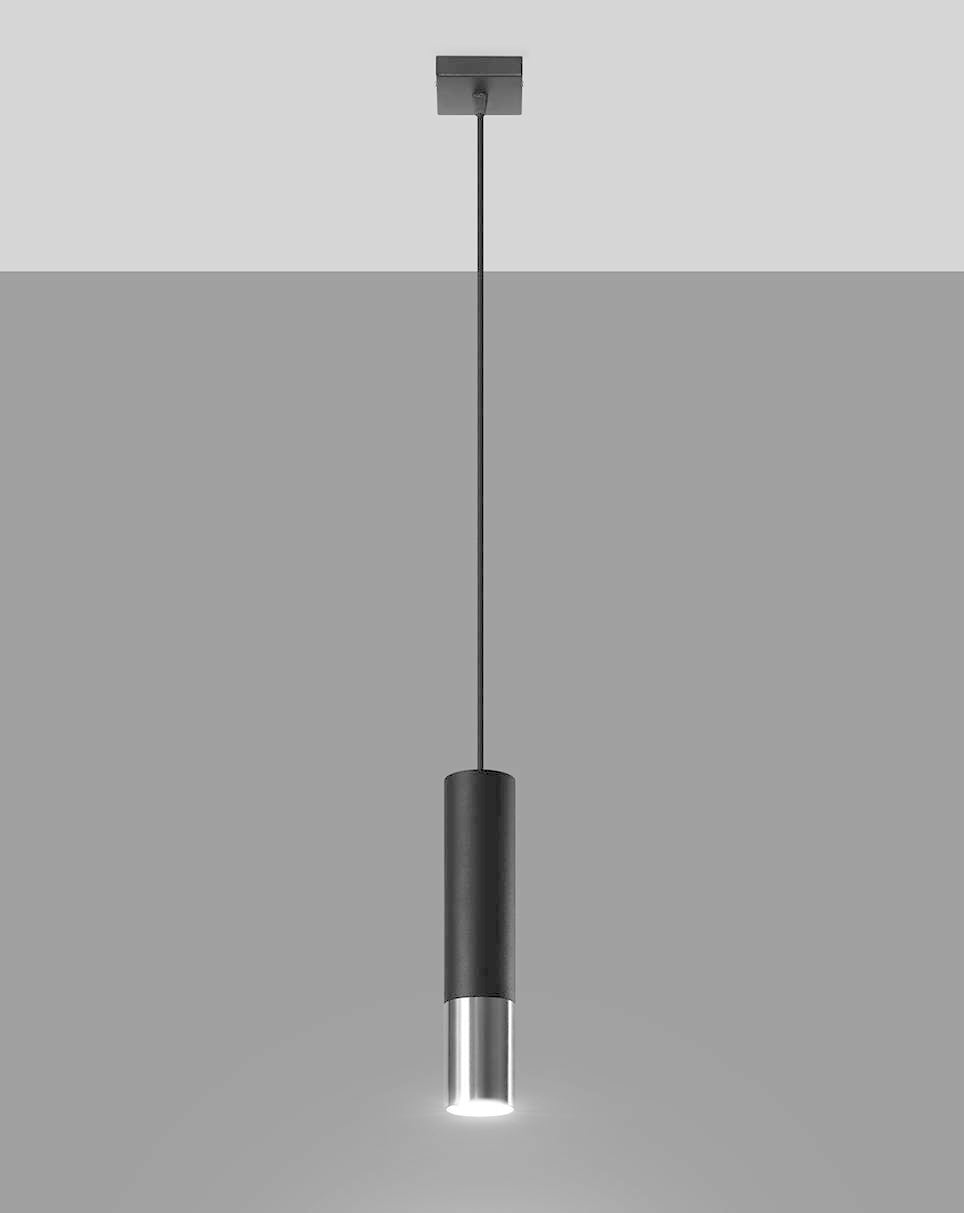 LED Hanglamp zwart chrome LOOPEZ - 1 x GU10 aansluiting
