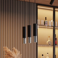 LED Hanglamp zwart chrome LOOPEZ - 1 x GU10 aansluiting