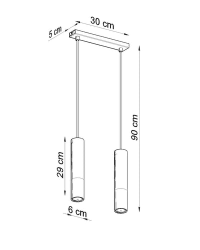 LED Hanglamp zwart chrome LOOPEZ - 2 x GU10 aansluiting