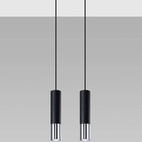 LED Hanglamp zwart chrome LOOPEZ - 2 x GU10 aansluiting