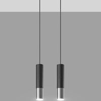 LED Hanglamp zwart chrome LOOPEZ - 2 x GU10 aansluiting