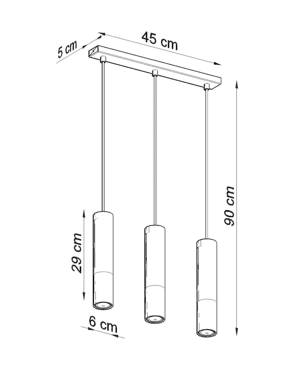 LED Hanglamp zwart chrome LOOPEZ - 3 x GU10 aansluiting