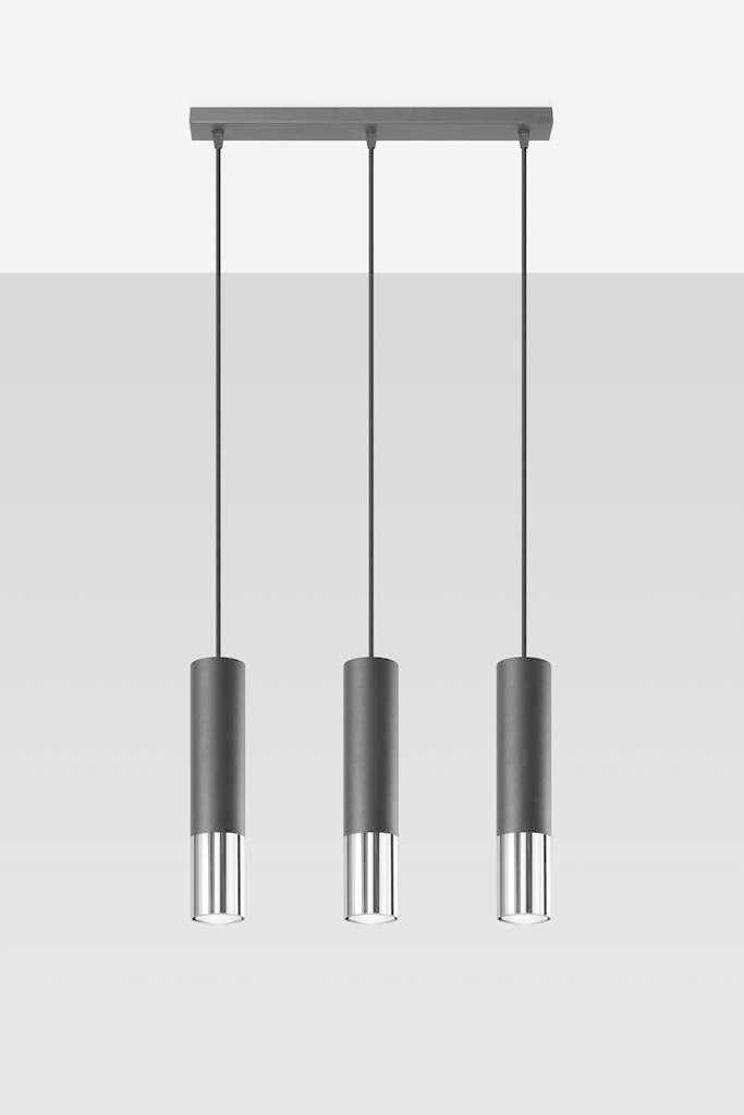 LED Hanglamp zwart chrome LOOPEZ - 3 x GU10 aansluiting