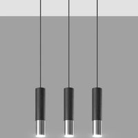LED Hanglamp zwart chrome LOOPEZ - 3 x GU10 aansluiting