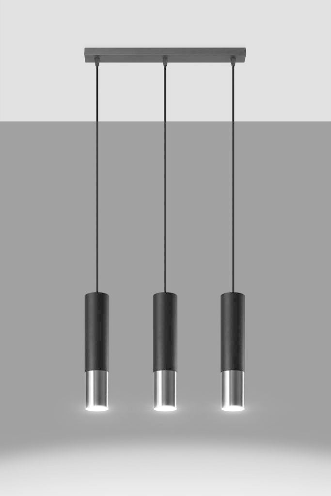 LED Hanglamp zwart chrome LOOPEZ - 3 x GU10 aansluiting