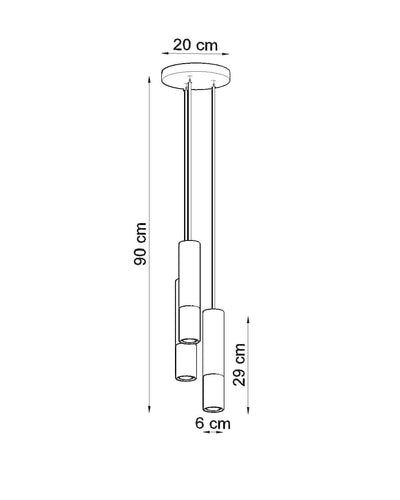 LED Hanglamp zwart koper LOOPEZ - 3 x GU10 aansluiting