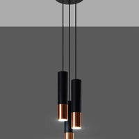 LED Hanglamp zwart koper LOOPEZ - 3 x GU10 aansluiting