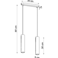 LED Hanglamp beton LUVO - 2 x GU10 aansluiting