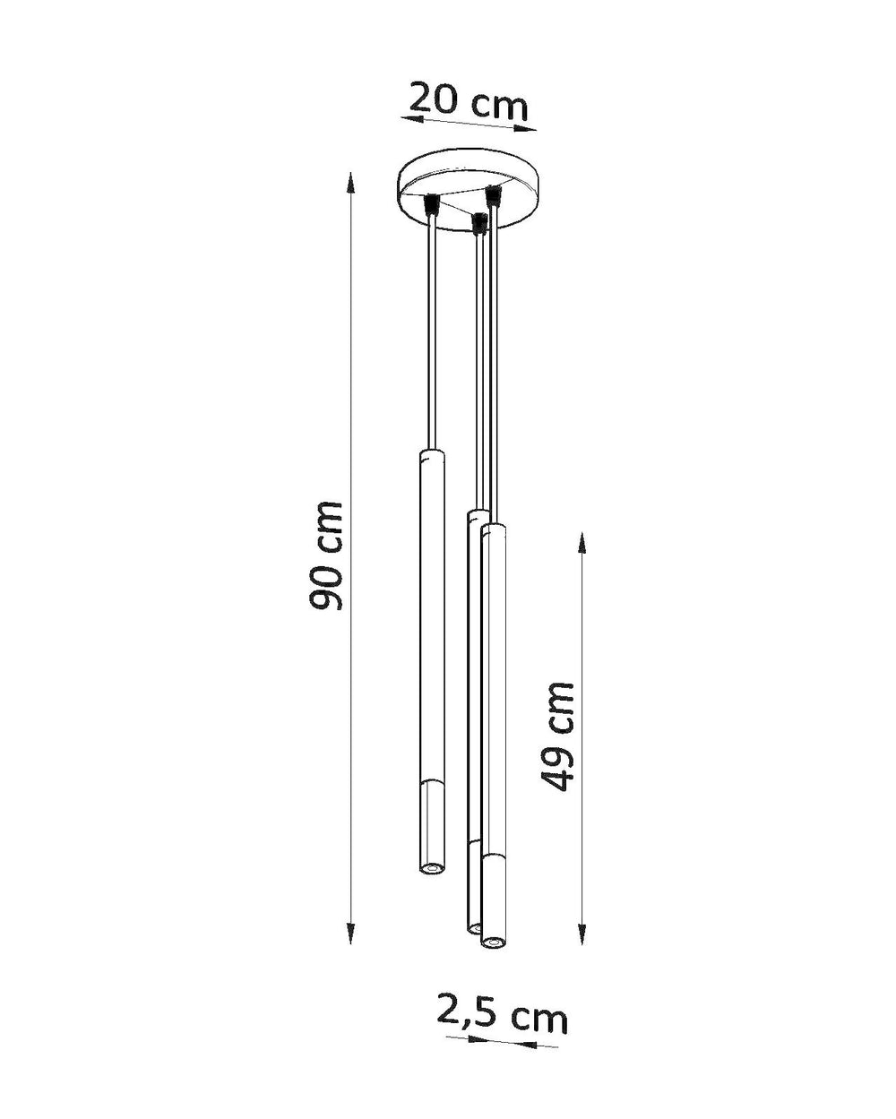 LED Hanglamp zwart chrome MOZAICA - 3 x G9 aansluiting