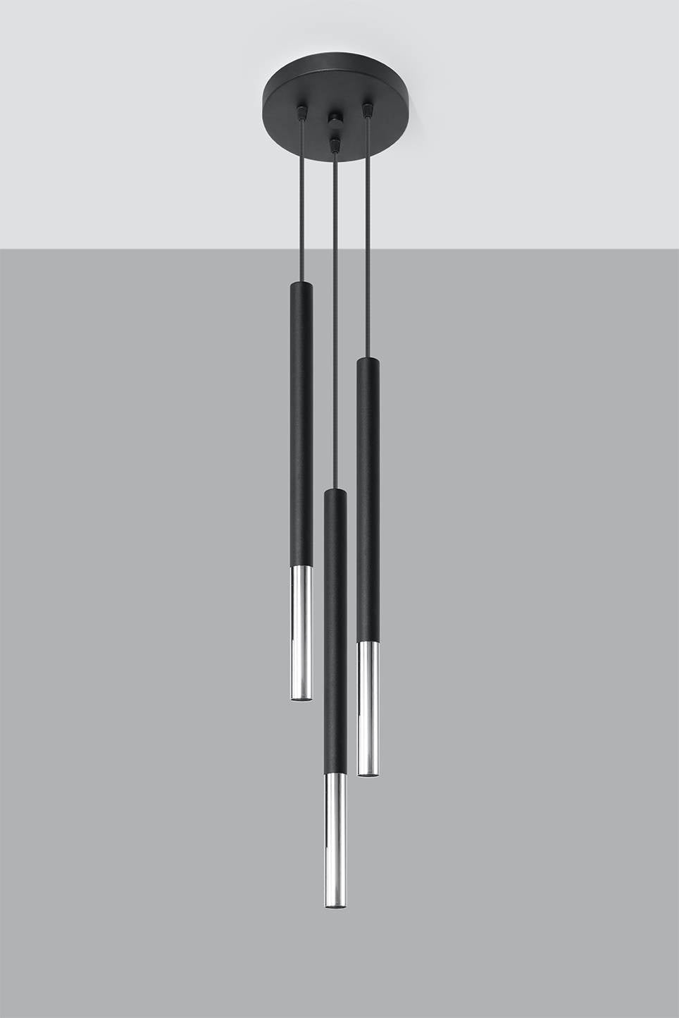 LED Hanglamp zwart chrome MOZAICA - 3 x G9 aansluiting