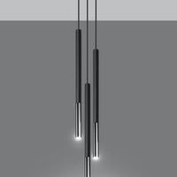 LED Hanglamp zwart chrome MOZAICA - 3 x G9 aansluiting