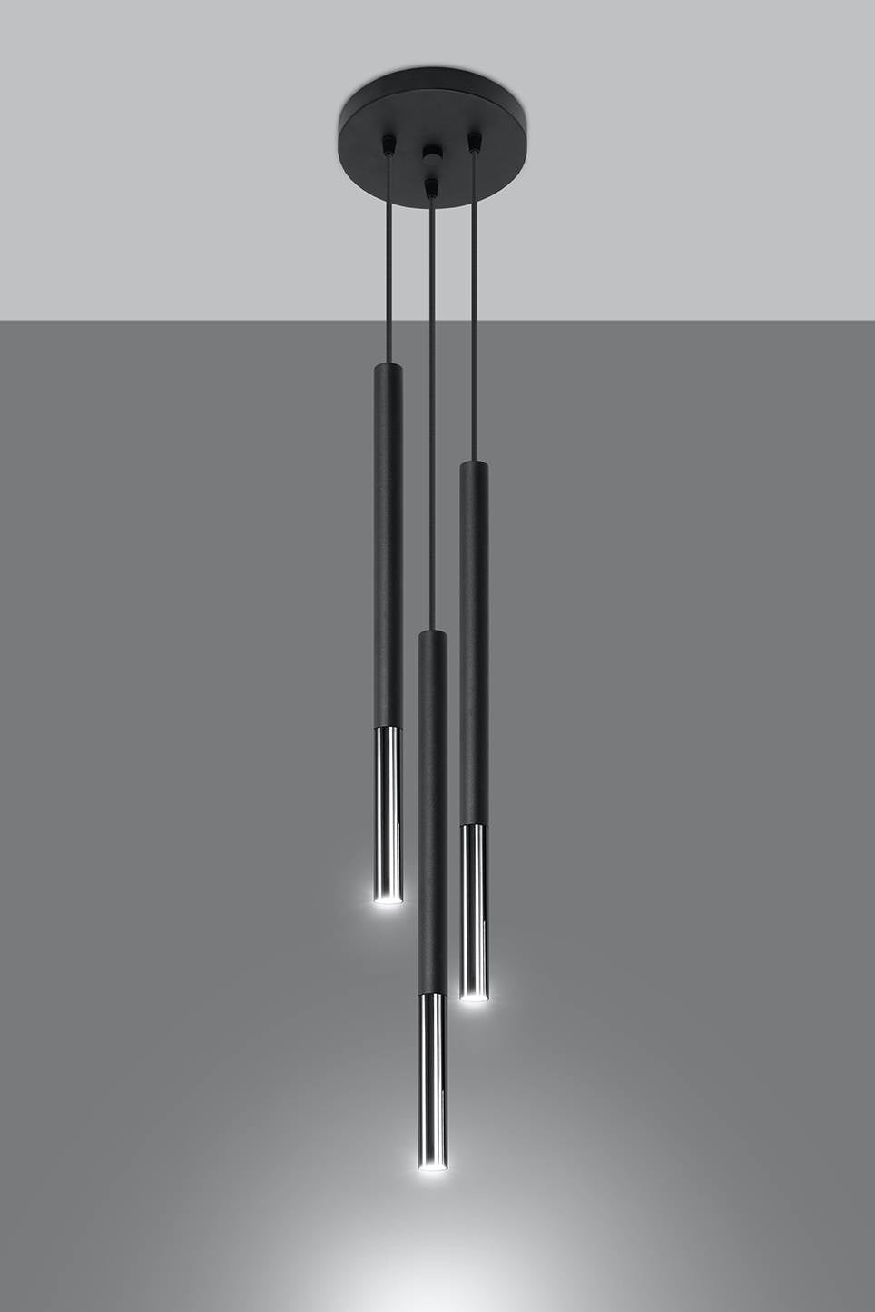LED Hanglamp zwart chrome MOZAICA - 3 x G9 aansluiting