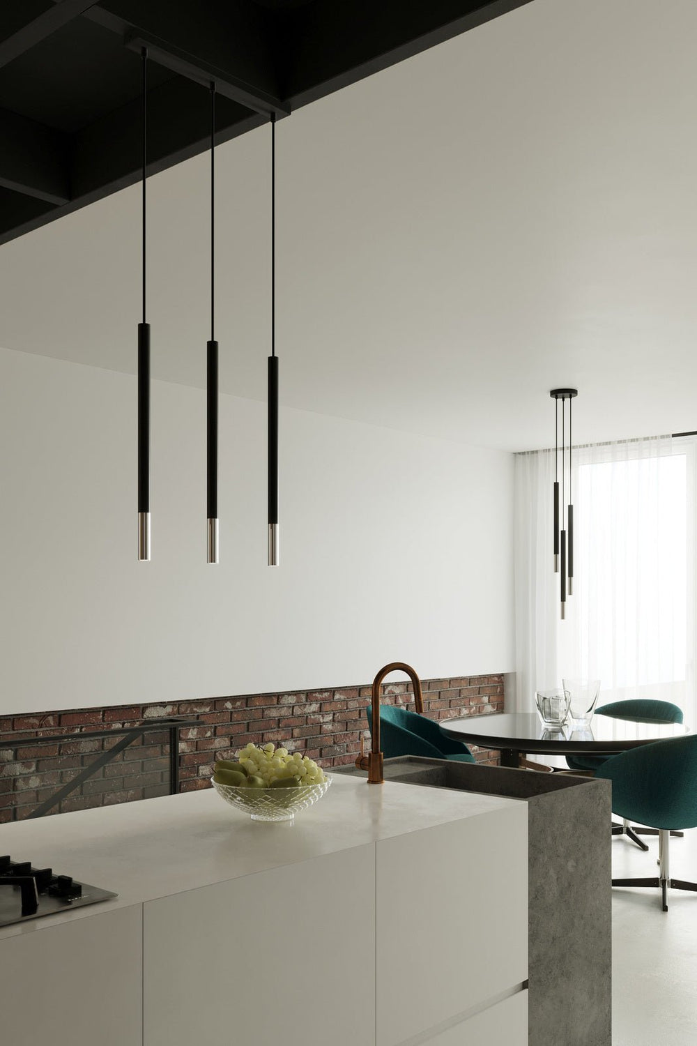 LED Hanglamp zwart chrome MOZAICA - 3 x G9 aansluiting