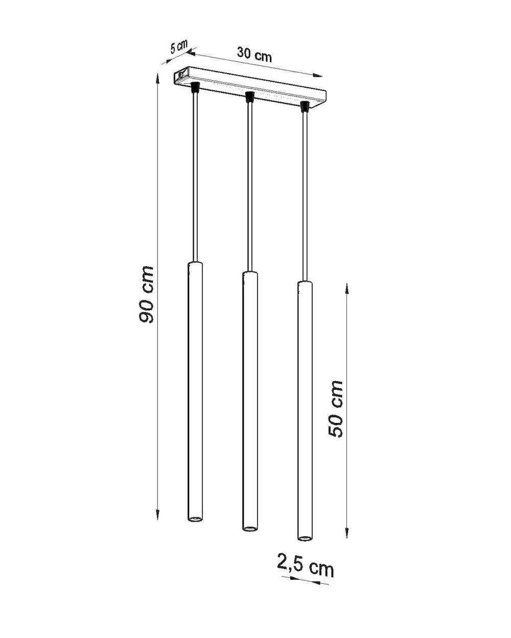 LED Hanglamp zwart PASTELO - 3 x G9 aansluiting