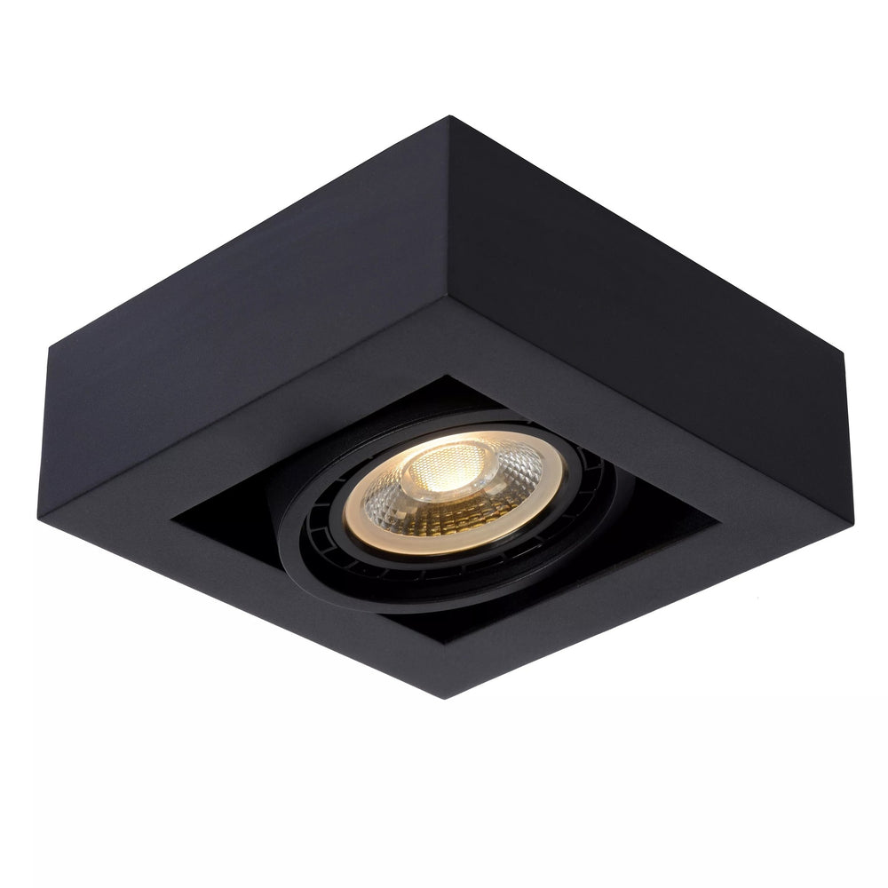 Lucide ZEFIX LED plafondspot, dim to warm, GU10 12W 2200K-3000K, verstelbaar, vierkant, Zwart, IP20