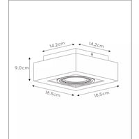Lucide Zefix LED plafondspot gu10 2200K-3000K zwart dim to warm