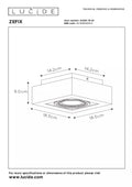 Lucide Zefix LED plafondspot gu10 2200K-3000K zwart dim to warm