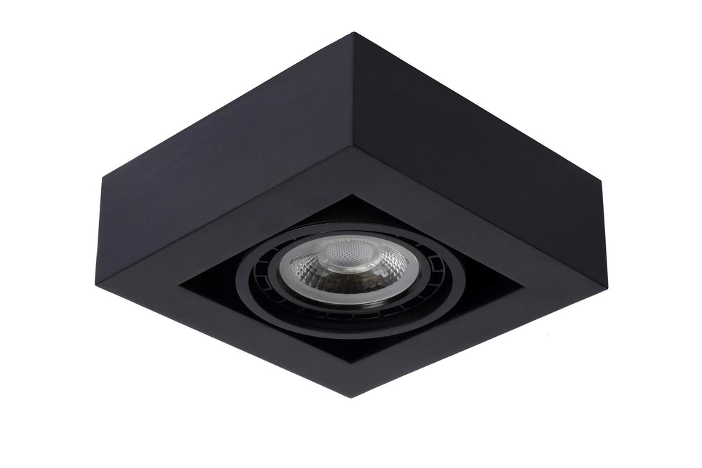 Lucide ZEFIX LED plafondspot, dim to warm, GU10 12W 2200K-3000K, verstelbaar, vierkant, Zwart, IP20