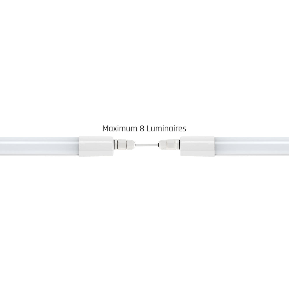 Luminaire LED Spectrum 150cm 45W 4000K IP65 5150 lumens montage plafond ou suspension Blanc