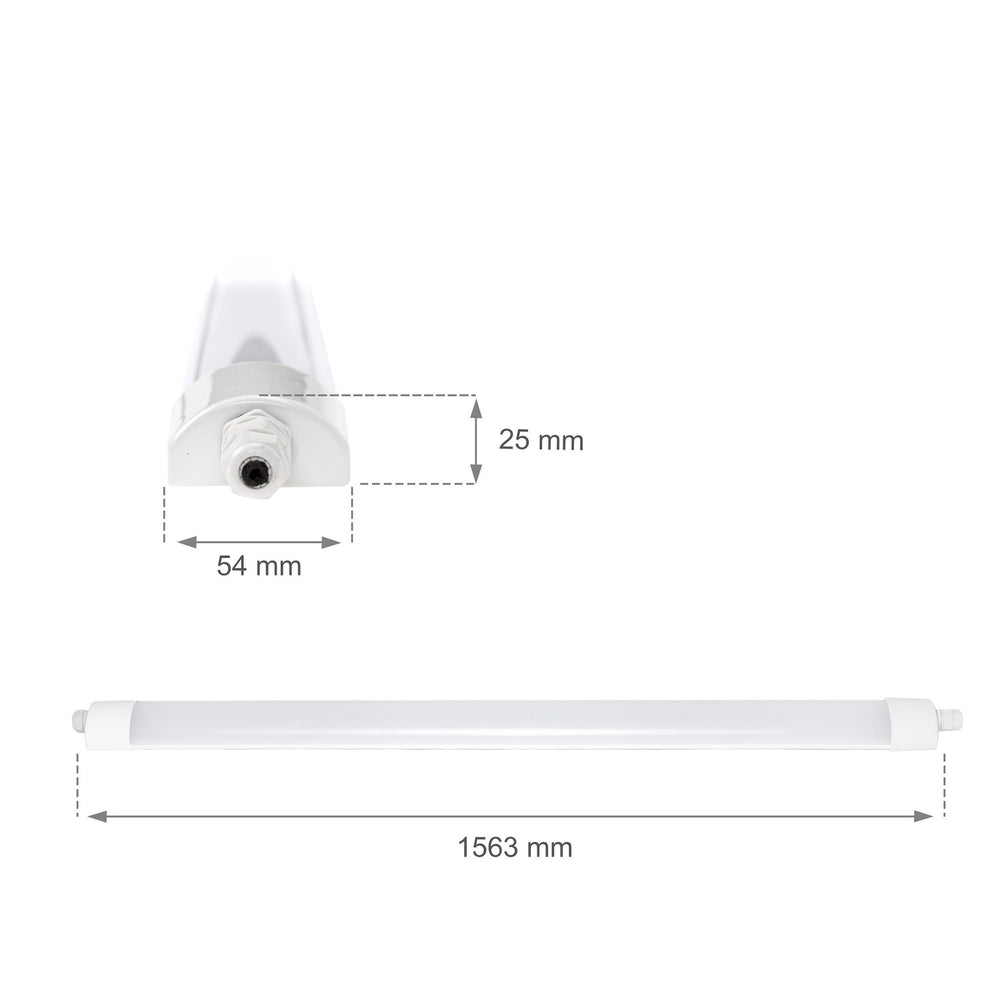 LED Armatuur Limea - 150cm 45W 115lm p/w - 4000K 840 - IP65 spatwaterdicht - Doorkoppelbaar