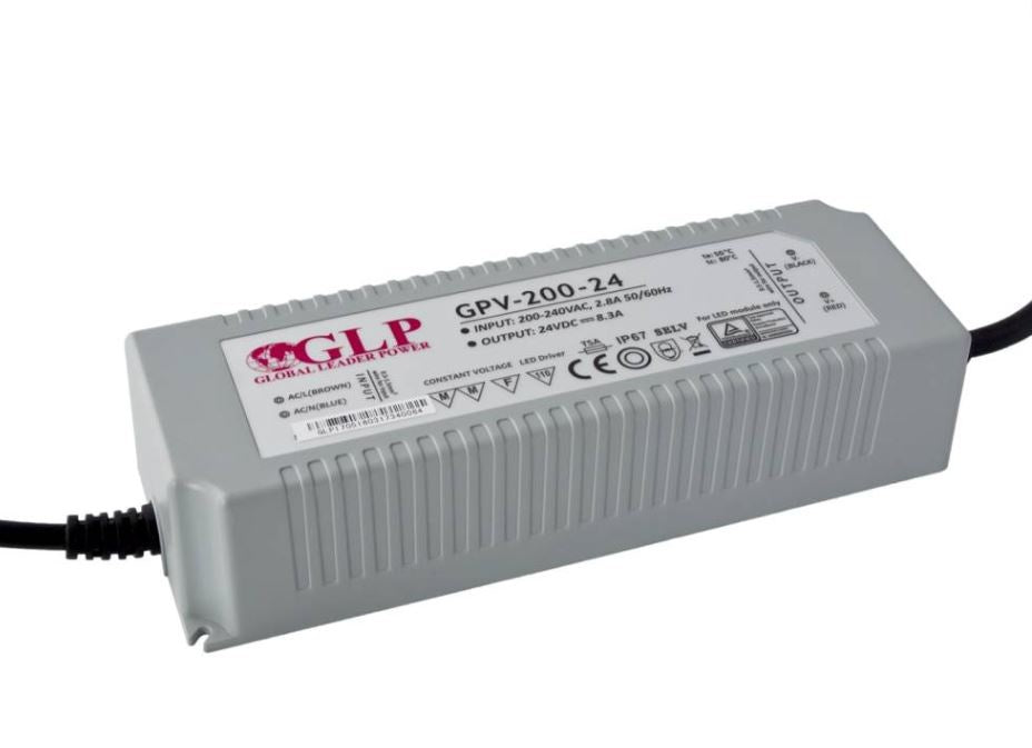 glp led voedingsadapter 24v 200w 8.3a ip67 waterdicht voor buitengebruik