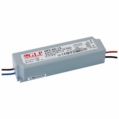 Adaptateur d’alimentation LED GLP 12V 60W 5A, driver étanche IP67 pour éclairage LED 12V, certifié CE RoHS
