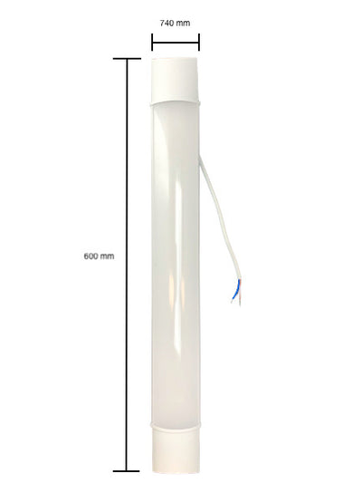 Spectrum LED balk 60cm, 18W 230V, 3000K warm wit, 2100 lumen, 120° stralingshoek, IP20 Witte behuizing