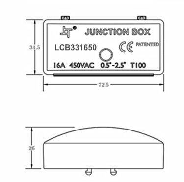 LCB lasdoos met klemmenblok 3-aderig 0,25mm² tot 2,5mm² IP44, 220-240V, CE RoHS gecertificeerd