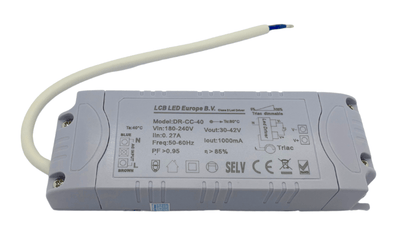 Pilote LED dimmable Lcb pour panneau LED 36W/40W, 30-42V 1000mA, IP20, découpe de phase triac