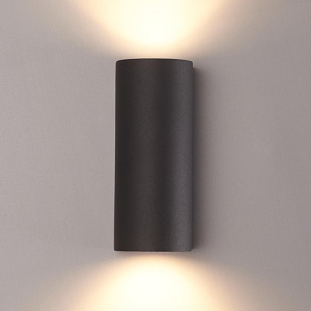 Applique murale extérieure LED Spectrum Haut et Bas Noir IP54 boîtier en aluminium GU10