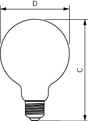 Ampoule LED Philips 5.9W E27 G93 Transparente dimmable Warm Glow 2200K-2700K 806 lumens 90CRI 300°