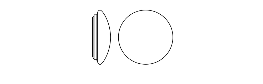 Hublot LED circulaire en saillie Ø400 Blanc 24W 1920 lumens 3000K IP44 pour éclairage intérieur et extérieur
