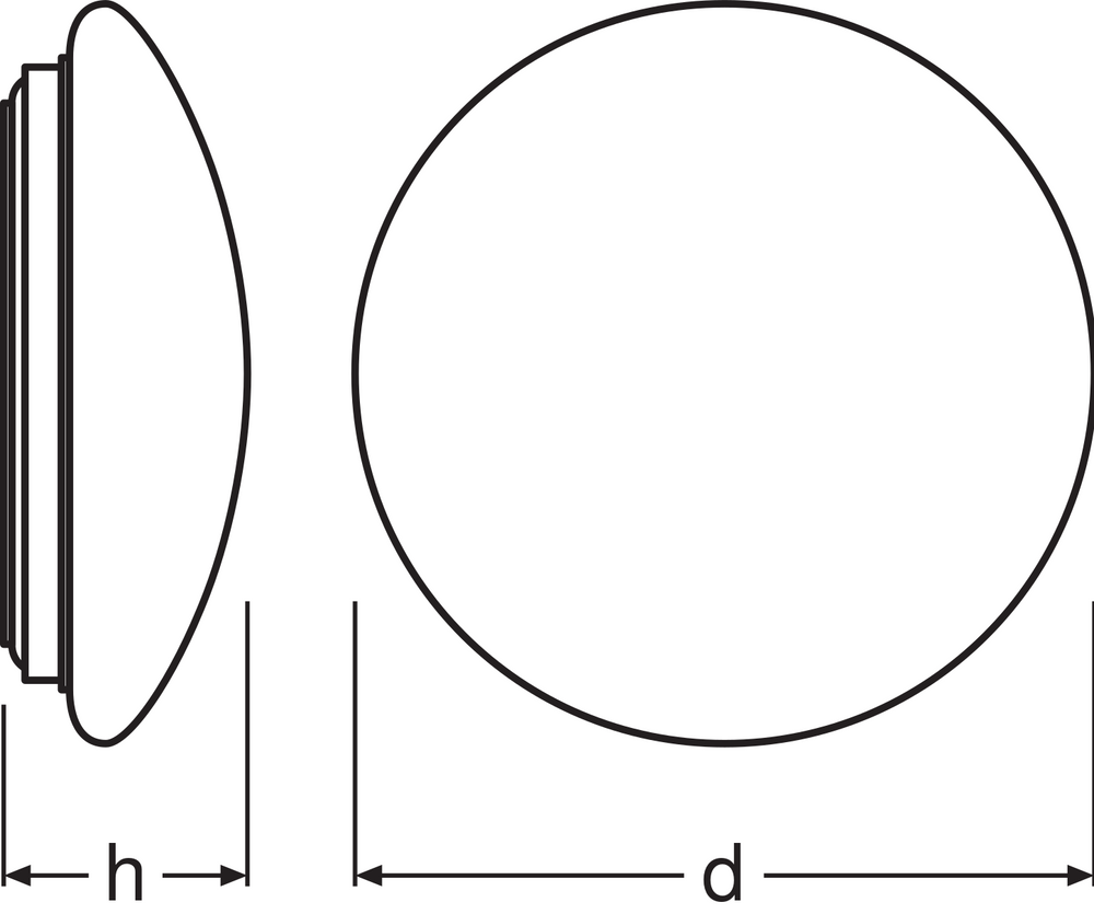 Hublot LED circulaire en saillie Ø400 Blanc 24W 1920 lumens 3000K IP44 pour éclairage intérieur et extérieur
