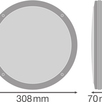 Applique LED en saillie 300mm Blanc, 15W 1400 lumens, 4000K Blanc froid, IP65