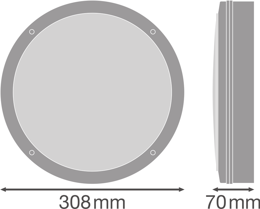 LED Opbouw Bulkhead Lamp 300mm Wit, 15W 1400 lumen, 4000K Koel Wit, IP65