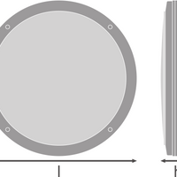 Applique LED en saillie 300mm Blanc, 15W 1400 lumens, 4000K Blanc froid, IP65