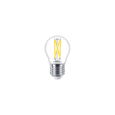 Philips MAS LEDLuster 2.5W E27 P45 Heldere Glazen Lamp, 2200K-2700K WarmGlow, 340 lumen, CRI 90, Dimbaar