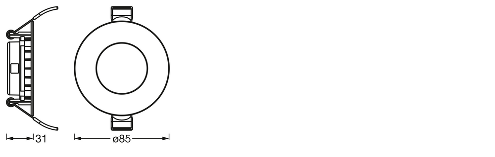 Spot LED Encastré Slim Blanc 4.5W 240 lumens 6500K Lumière du jour 110° Découpe 72mm 85mm