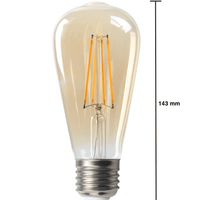 Lcb LED filamentlamp E27 ST64 2200K 4W vervangt 40W extra warm wit