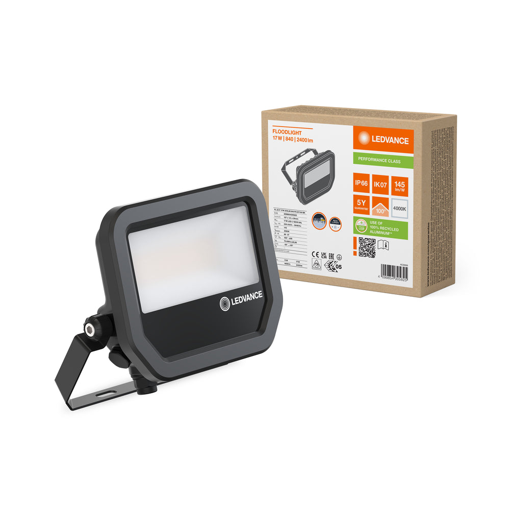 LED schijnwerper Aluminium Zwart 10.5W 3000K 2400 lumen IP20 IK10 120° stralingshoek duurzame buitenverlichting