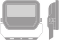 Projecteur LED Aluminium Noir 10.5W 3000K 2400 lumens IP20 IK10 angle de faisceau 120° éclairage extérieur durable