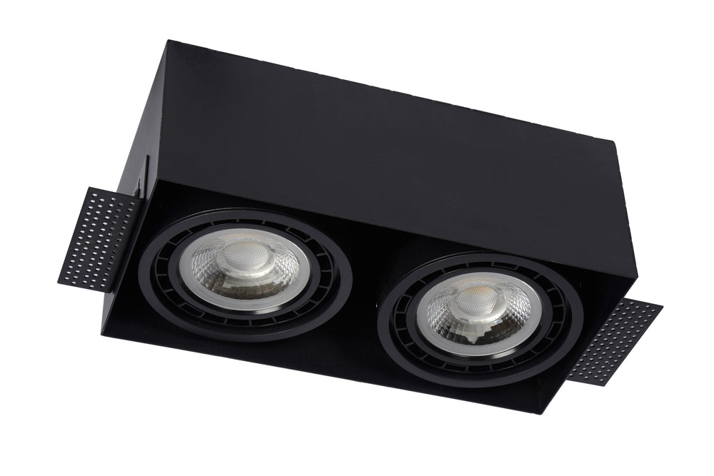 Lucide inbouwspot zwart GU10 naadloos ontwerp