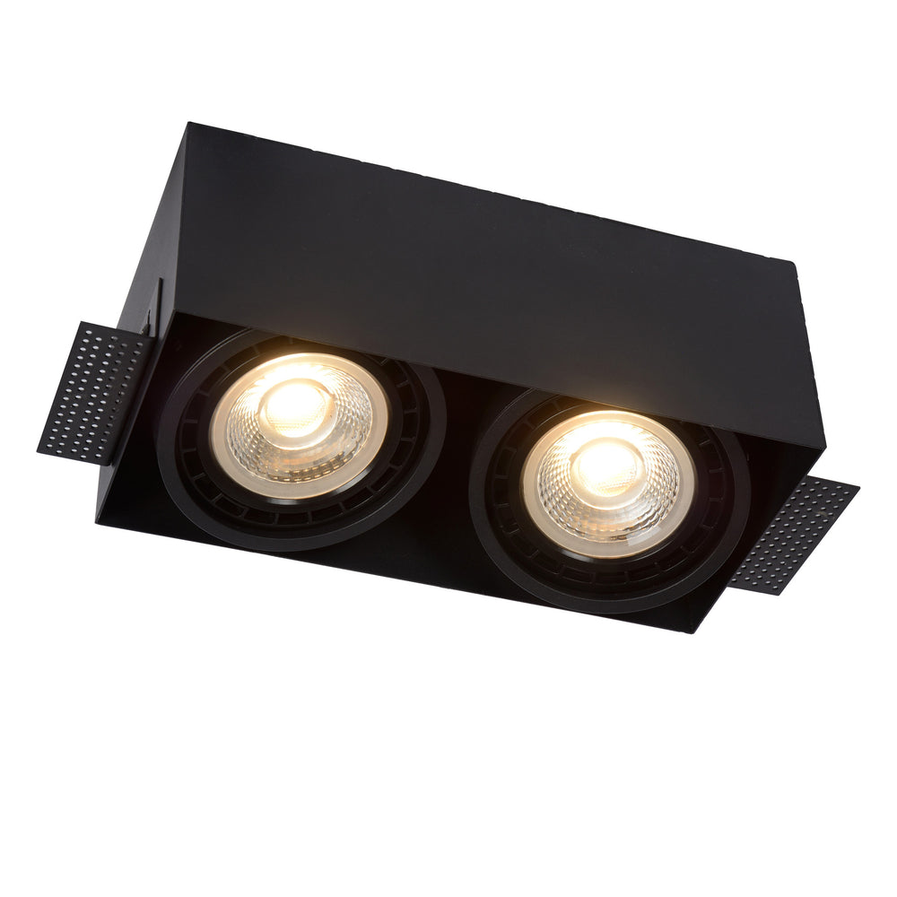Lucide inbouwspot zwart GU10 naadloos ontwerp