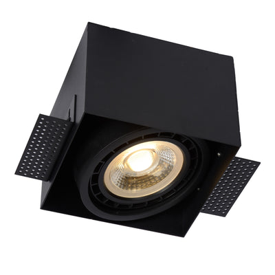 Lucide LED inbouwspot trimless Zwart AR111 GU10 fitting, inbouwbehuizing, exclusief LED spot
