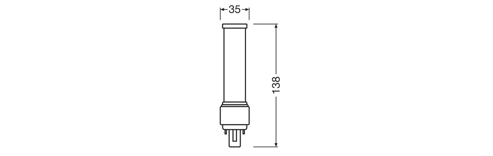 LED PL-C Dulux-D D/E 6W 660 lumens 4000K Blanc Froid G24d-1 2 broches 230V remplacement pour 13W